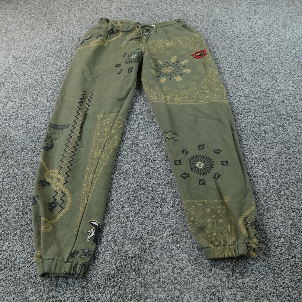 Billionaire Boys Club Icecream Sweatpants Mens S Green Paisley Jogger Drawstring